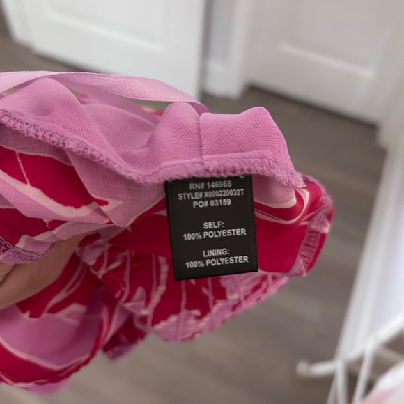 Pink Leaf Print Ruffle Two-Piece Set - Picture 10 of 11